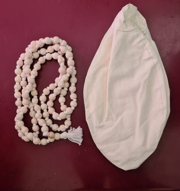 Japa Mala (Chanting Beads) and Bead Bag